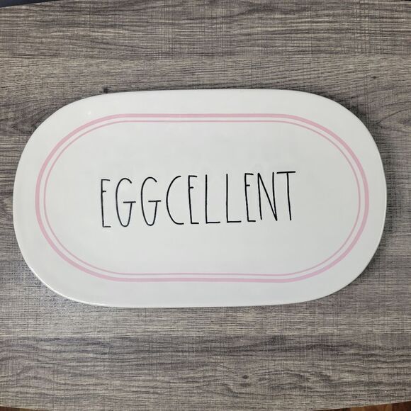 Rae Dunn Artisan Collection Eggcellent Oval Serving Platter - Picture 1 of 3